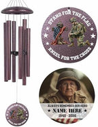 Personalized Memorial Soldier Wind Chimes for Loss Comrade-in-arms by Astarin