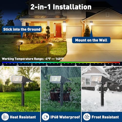 Solar Spot Lights Outdoor, 10 Packs/56 LED , Warm White Solar Spotlights - Image 5