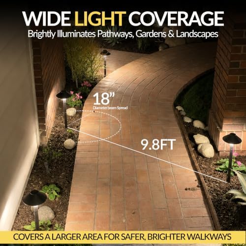 Outdoor Pathway Light – Low Voltage Landscaping Lighting (4 Pack) – Black - Image 4