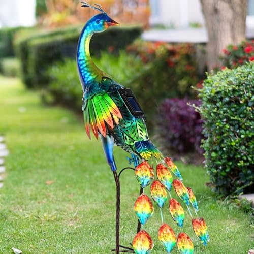 Vibrant Metal Peacock Statue - Outdoor Garden Decor, Sculpture & Yard Art - Durable, Weather-Resistant, Christmas Idea for Backyard, Lawn, Patio - Image 5