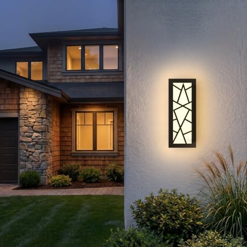 Outdoor Wall Light 11.8inch Modern Outdoor Wall Sconce LED Long Wall Sconce Black Front Porch Light IP67 Waterproof 3000K Exterior Lighting Fixtures by TRUWELLA