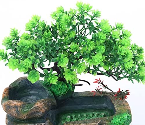 Rockery Stream Tabletop Fountain, Small Artificial Bonsai Tabletop Decor Fountain Rockery, Desktop Fountain Waterfall for Indoor Outdoor Office Home Decor w/LED Light - Image 7