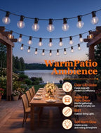 50FT G40 LED Outdoor String Lights, 50+2 Shatterproof Bulbs, Black Wire - Image 2