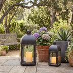 NEEDOMO Lanterns Decorative Outdoor & Indoor, Set of 2 Outdoor Lanterns for Porch, Large Candle Lantern, Bronze Metal Frame with Glass, Vintage Farmhouse, Patio, Pathway, Garden, Fall, Christmas - Image 3