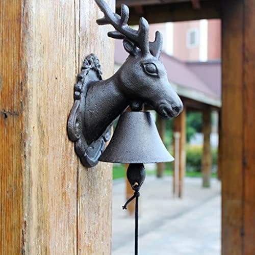 Elk Cast Iron Doorbell Garden Decoration Wall Bell Outdoor Dinner Bell Dinner Bell (Black 27 * 13 * 14cm) - Image 2