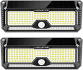 Solar Outdoor Lights - 4000Lm 268 LED Motion Sensor Lights Outdoor, IP65 Waterproof Led Security Lights Bright Solar Wireless Flood Wall Lights with 3 Optional Modes and 4 Wide Angle (2 Pack) by LECLSTAR