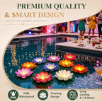 Liliful 24 Pcs Diwali Floating Lotus Lights, 5.91 Inch, 6 Colors - Image 3
