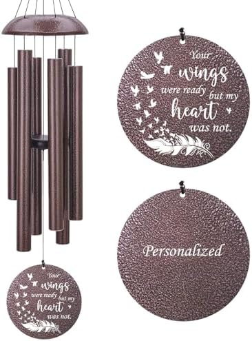 Memorial Wind Chimes Personalized Feather Wing Wind Chimes by ExtrabilyOfficial