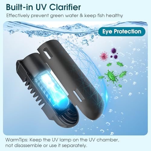 Antfraer Pond Filter Built-in UV Clarifier, 660GPH 40W Pond Filter with Water Pump Kit, Filter Box for Outdoor Ponds, Fish Tank Garden Clean & Clear Add Water Features (Corded Electric) - Image 3