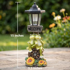 Solar Frog Garden Decor,Frog Solar Lights Outdoor Garden Statue - Image 3