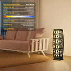 Solar Powered Outdoor Floor, 2 Piece Outdoor Floor Lamps, Solar Lanterns Waterproof, Resin Wicker Weather-Resistant Rattan Deck Light for Patio, Lawn, Porch, Garden - Image 7