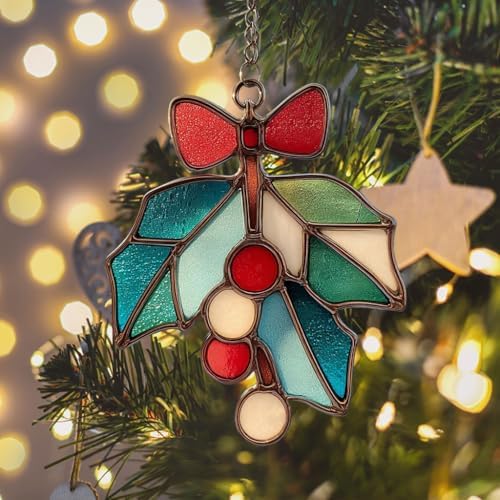 Mistle Toe Mosaic Style Acrylic Suncatcher - Image 6