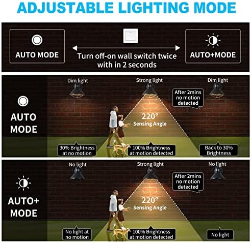 LONEDRUID Dusk to Dawn Motion Sensor Outdoor LED Porch Wall Light Fixture - Image 3