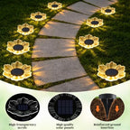 Solar Flower Shaped In-Ground Lights, 3 Pack Waterproof LED Petal Pathway Lights, Outdoor Acrylic Landscape Lights for Garden Yard Walkway Patio (Petal) - Image 6