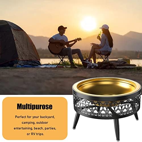 LXLZYXSF Outside Fire Pit Bowl with Table Top, Living Room Coffee Table, Wood Burning Fire Basin for Camping, BBQ, Travel, Bonfire Party, Picnic (Color : ligjt Grey, Size : 52.5cm/20.6inch Wide) - Image 7