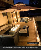 Brightech Ambience Pro Incandescent Outdoor String Lights - 48 Ft Dimmable Patio Light - 40W Commercial Waterproof Porch String Lights for Outside, Backyard - 15 Vintage Filament Bulbs, Warm White - Image 6