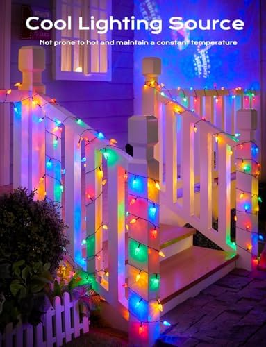 Brightown Solar Operated C6 Strawberry String Lights, 39ft 100 LEDs Multicolor LED Christmas Fairy Lights, Solar Christmas Lights Outdoor, Christmas Decorations for Christmas Tree, Garden Decor - Image 6