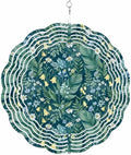 Dark Green Flower Wind Spinner for Garden Yard 12In, Spring Blue Yellow Floral Country 3D Stainless Steel Kinetic Hanging Wind Spinners Rustproof Outdoor Decor for Lawn Patio Home by Unknown