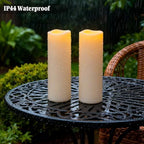 4" x 14" Large Waterproof Outdoor Flameless Candles Battery Operated LED Pillar Candles for Indoor Outdoor Lanterns, Off White, Long Lasting, Set of 2 - Image 5