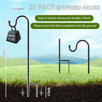20 Pcs 15 Inch Shepherd Hook for Outdoor Adjustable Bird Feeder Pole - Image 2