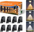 8 Pack Warm/Neutral/Cool White Solar Power Fence Lights Up and Down by GVSHINE