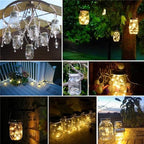 6Pcs/lot Hanging Solar Mason Jar Lid Lights 10 20 LEDs Garden String Lights Outdoor Waterproof Solar Fairy Lights for Patio Lawn (Color : White, Size : 1m 10leds) - Image 6