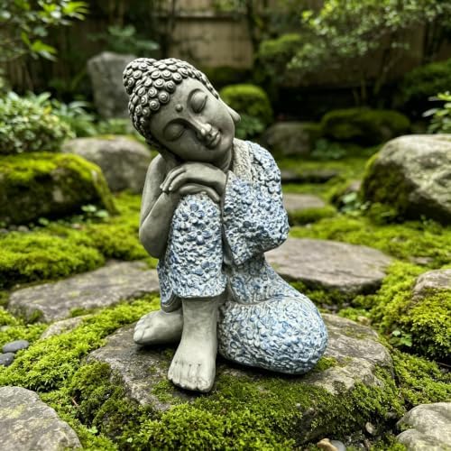 16.34" Serene Sleeping Buddha Statue, Meditating Buddha Sculpture Figurine - Image 3
