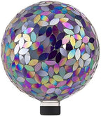 Alpine Corporation 10" Diameter Indoor/Outdoor Glass Mosaic Gazing Globe Yard Decoration, Purple Pearlized Petals Design by Unknown