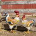 Metal Chicken Family Decor, Yard Rooster & Hen Ornaments, 2pcs by Oritty