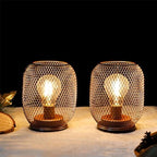 TRIROCKS Set of 4 Battery Operated Lamp LED Table Lantern, Metal Cage Cordless Lamps with LED Bulb，Vintage Decorative Outdoor Lantern for Weddings, Parties, Patio, Events for Indoors Shelf Decor - Image 4