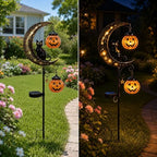 Halloween Black Cat & Pumpkin Moon Solar Garden Stake Light - Image 5