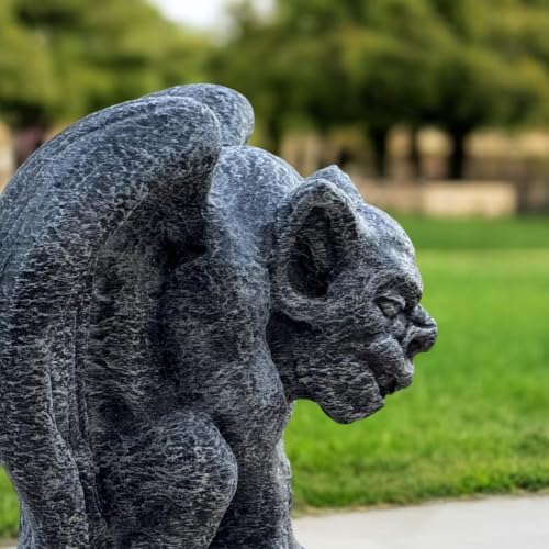 OLOMA Guardian Gargoyle Concrete Garden Statue Handmade Gothic Beast Sculpture Outdoor Yard Decor Mythical Creature Ornament Patio Lawn Porch Halloween Gothic Accent Fantasy Lover Gift - Image 2
