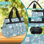 Garden Tool Bag Organizer Garden Tote Bag with Pockets Pattern Small Flowers Tool Storage Organizer Gardening Tool Kit Holder 13" x 6.8" x 2.8" - Image 5