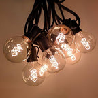 Outdoor Edison Light Bulbs with C9 Black Stringer (G50 Edison, 50') by HometownEvolutionInc