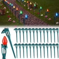 Suzile 50 Pcs Christmas Plastic Light Stakes 15'' Tall Xmas Yard Stakes for C7 C9 Christmas Lights Outdoor Universal Yard Lawn Holiday for Garden Lawn Path Walkway Holiday (Green,7.5inch) by Suzile
