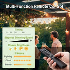Outdoor String Lights Waterproof 75FT (1FT Bulbs Apart) Remote for Patio - Image 6