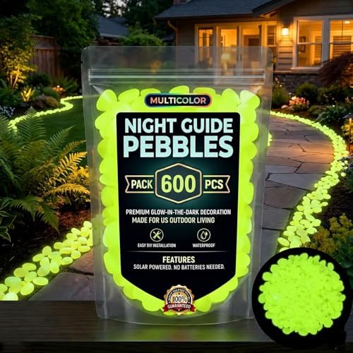 Colorful Luminous Night Guide Pebbles Glow in the Dark in the Garden Stones Glowing Rocks for Outdoor Landscaping Walkway Patio Fish Tank & Aquarium Decor by Unknown
