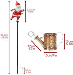 Christmas Solar Kettle Lights Garden Lawn Decorative Lights, Hanging Metal Solar Santa Claus Watering Can Light, Twinkling Santa Kettle Lights for The Season, for Pathway Yard Patio (Colored*2) - Image 6