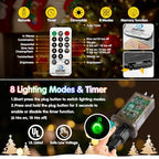 KNONEW 203FT 600LED Green Wire Outdoor Fairy Lights Plug in Multicolor Xmas - Image 5