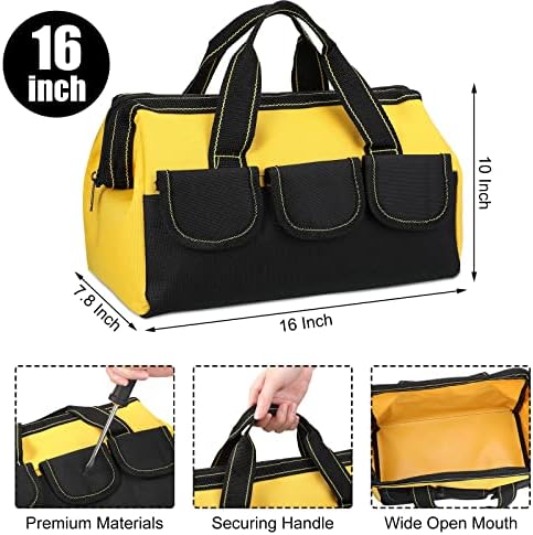 Sanwuta 3 Pack 16 Inch Tool Bags, Classic, Blue, Red, Yellow - Image 2