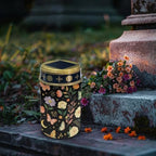 Poceacles Solar Pathway Lights Outdoor Grave Solar Lights Outside Waterproof Cemetery Flameless Candles Outdoor Grave Candle Markers Eternal Decor, Butterfly Floral Print Black, Pack of 2 - Image 3