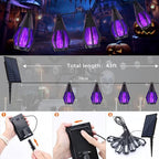 Solar String Lights for Outside, 33Ft Solar Patio Light with 15 Flickering - Image 4