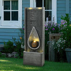 53'' Outdoor Garden Water Fountain with Lights, Water Feature for Patio - Image 5