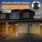 16-Inch Matte Black Motion Sensor Outdoor Wall Lantern - Image 4