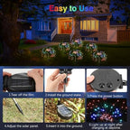 Lewondr 4 Pack Firework Solar Garden Lights Outdoor 8 Modes - Image 5