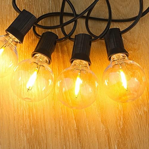 Outdoor String Lights 48ft with 23+2 Spare Bulbs, Shatterproof Dimmable Waterproof, LED 1W 60LM 2200K Warm Glow for Indoor/Outdoor Decoration and Lighting -Black Wire - Image 6