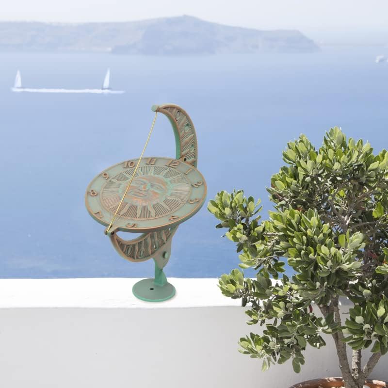 Whitehall Products Sun and Moon Sundial, Copper Verdi - Image 2