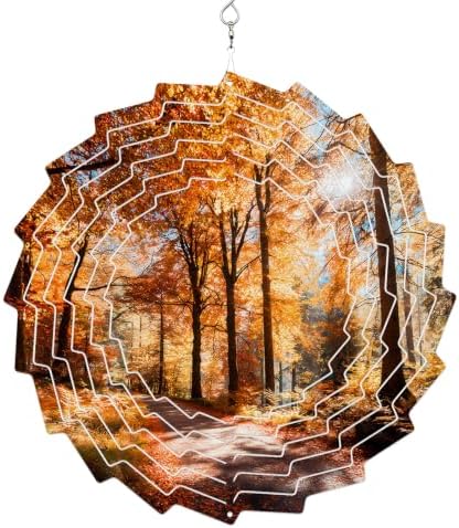 10 Inch Yellow Leaves Forest Wind Spinner for Yard and Garden, Trees Modern Art Hanging Ornaments Outdoor 3D Kinetic Wind Sculpture Spinners Indoor Outdoor Patio Décor Ornaments Gift by Unknown