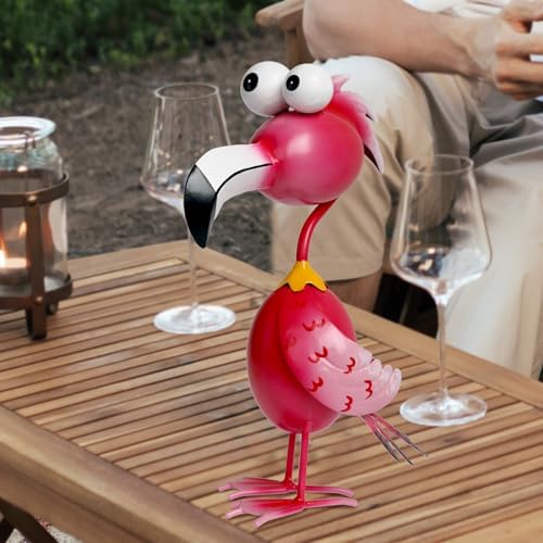 Kircust Flamingo Decor Yard Decorations Outdoor Garden Statue Outside Metal Bird Courtyard Art Pink Flamingos for Patio Backyard Porch Decoration - Image 6