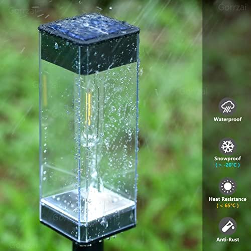 Solar Pathway Lights Outdoor Waterproof Landscape Lighting 4 Pack - Image 6